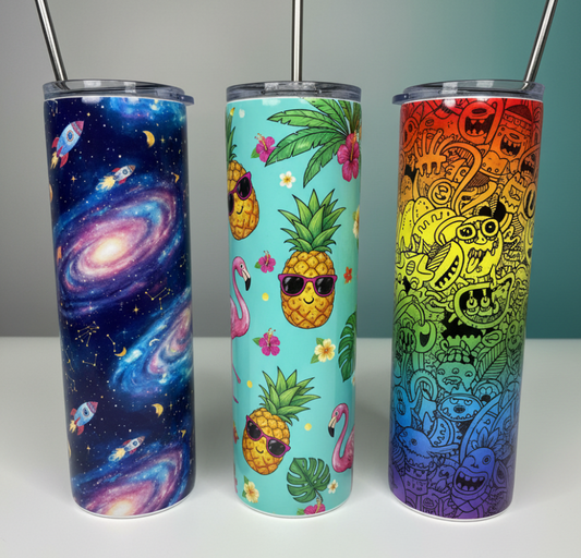 20 oz Stainless Steel Tumbler with Straw