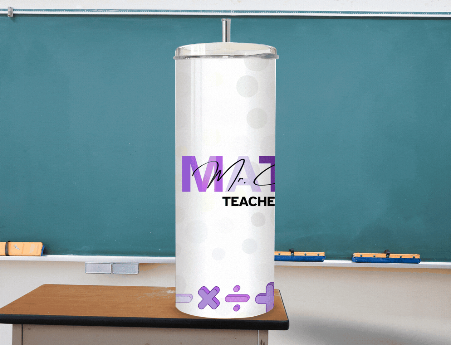 Math Teacher Colors Name Tumbler