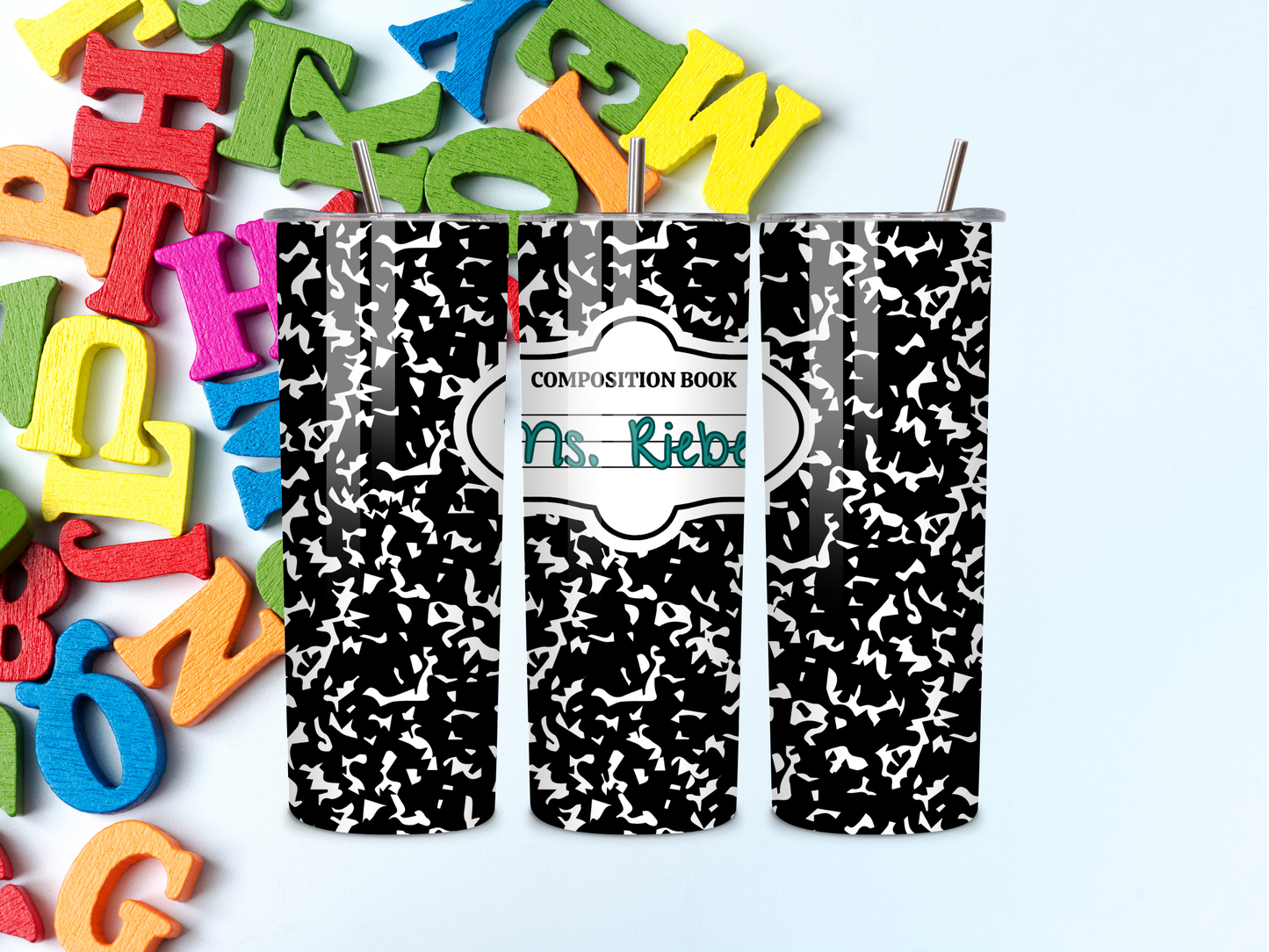 Composition Notebook Teacher Name Tumbler
