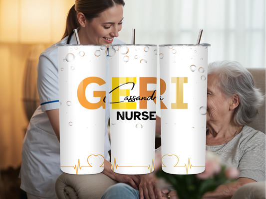 Geriatrics Nurse Name Tumbler