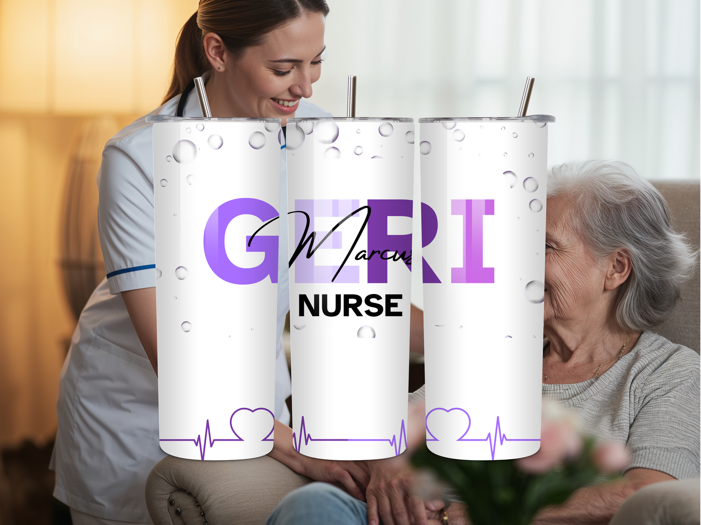Geriatrics Nurse Name Tumbler